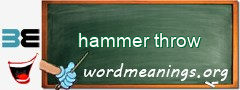 WordMeaning blackboard for hammer throw